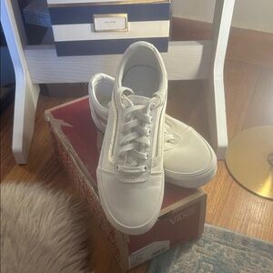 Vans Classic White Lace-Up Sneakers